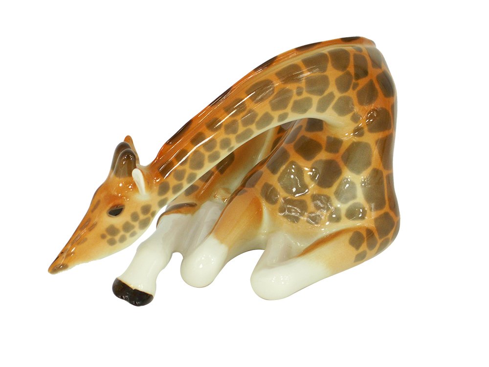 Giraffe Sitting Lomonosov Porcelain Collectible Figurine