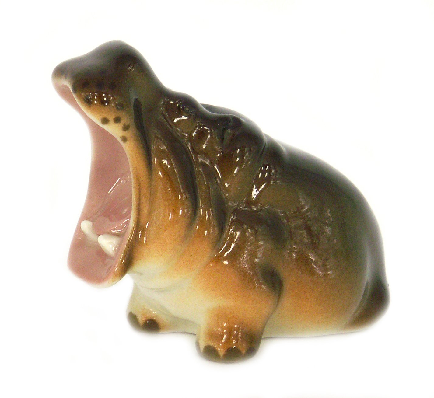 Hippo Brown Lomonosov Porcelain Collectible Figurine