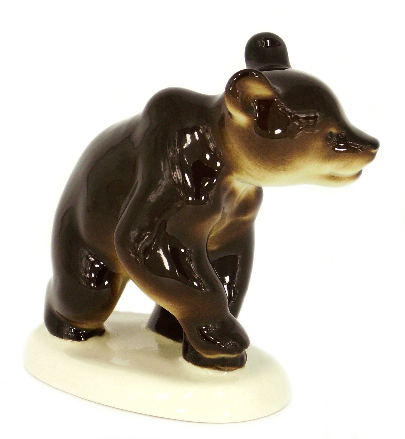 Brown Bear Baby Sitting Lomonosov Porcelain Figurine