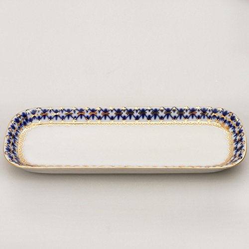 Imperial / Lomonosov Porcelain Spice Jar Set 'Cobalt Net'