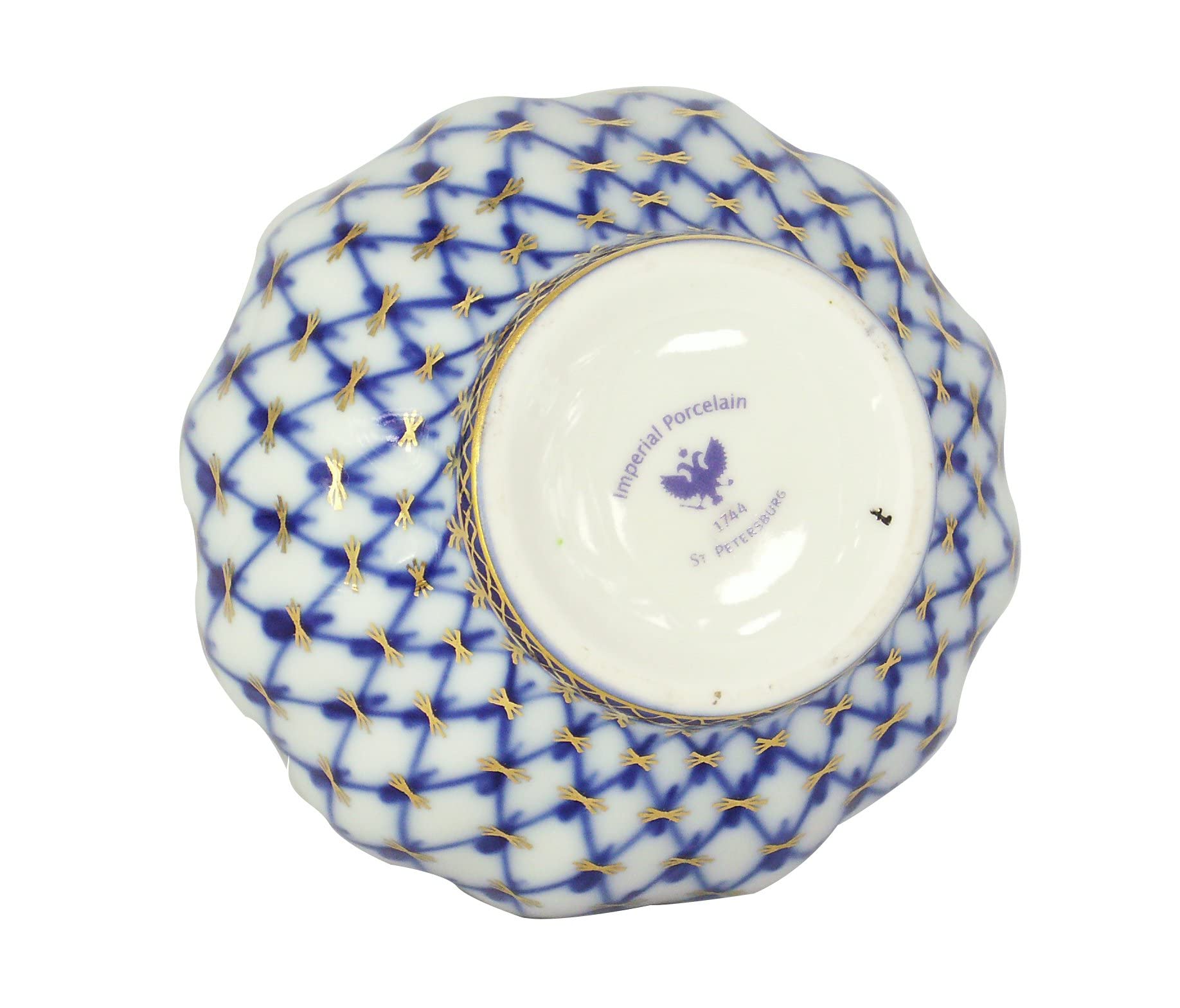 Lomonosov Porcelain Flower Vase Tulip Cobalt Net