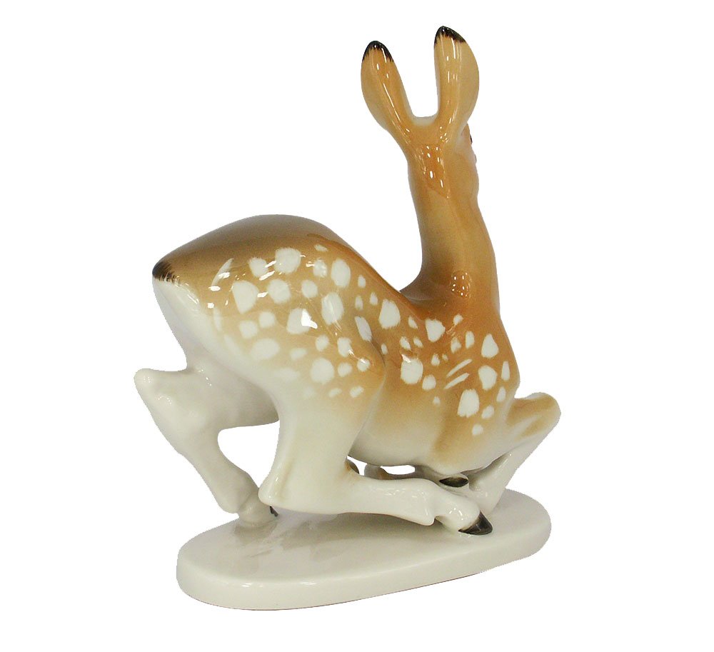 Fallow Deer Doe Lomonosov Porcelain Collectible Figurine