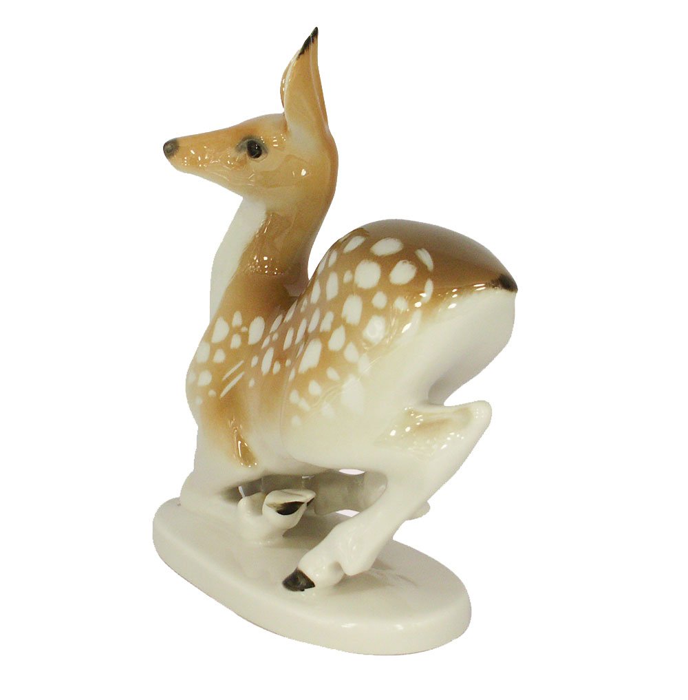Fallow Deer Doe Lomonosov Porcelain Collectible Figurine