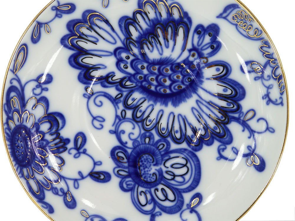 Lomonosov Porcelain Set Singing Garden 2pc Cup and Saucer 7.8 fl.oz/230 ml