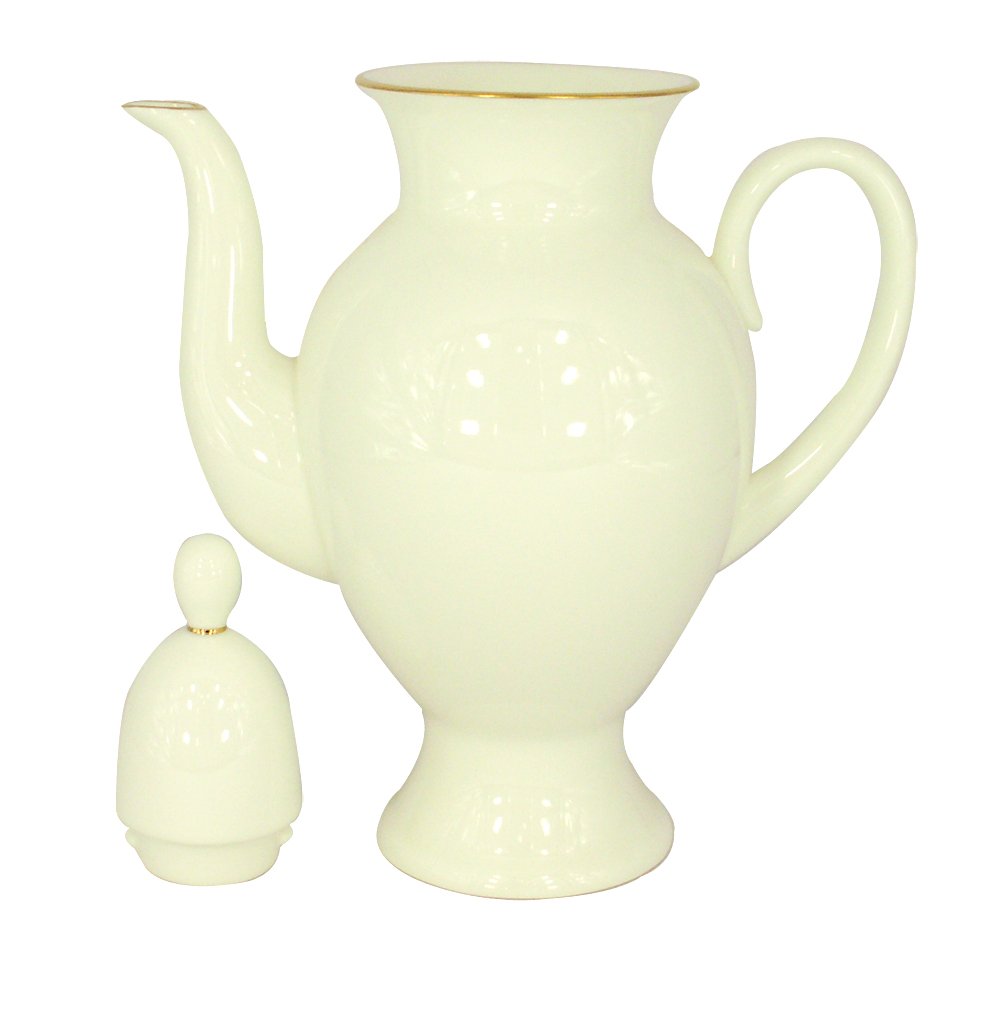 Lomonosov Porcelain Bone China Coffee Pot Classic-2 Golden Ribbon 21.3 fl.oz/630 ml