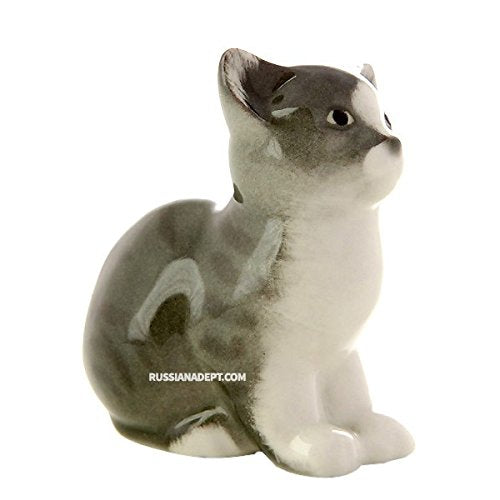 RussianAdept.com Figurine of Porcelain Kitten Tishka Imperial Porcelain Factory