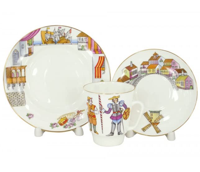 Lomonosov Porcelain Tea Set Cup, Saucer and Cake Plate Ballet Don Quixote 5.6 oz/165 ml