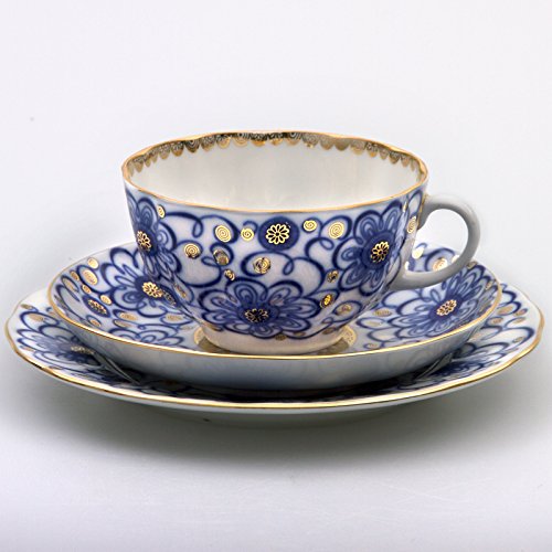 Imperial/Lomonosov Porcelain 'Bindweed' Tea Set 20 pc. for 6 persons