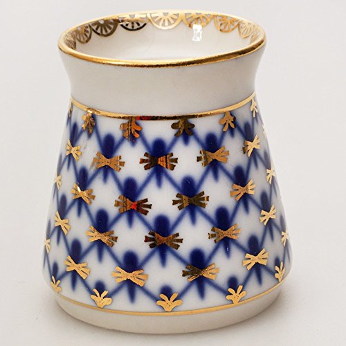 Imperial / Lomonosov Porcelain Spice Jar Set 'Cobalt Net'