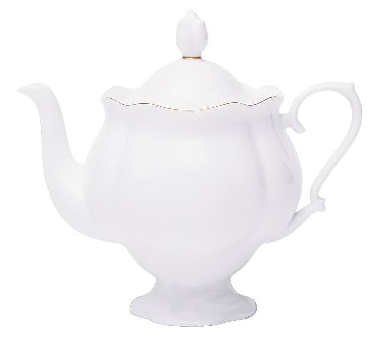 Lomonosov Porcelain Teapot Golden Ribbon Natasha 4.5 Cups 30.4oz/900ml