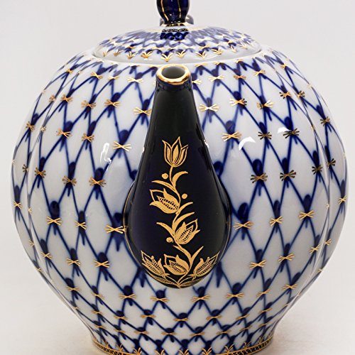 Imperial / Lomonosov Porcelain Teapot 'Cobalt Net' 2 Liters