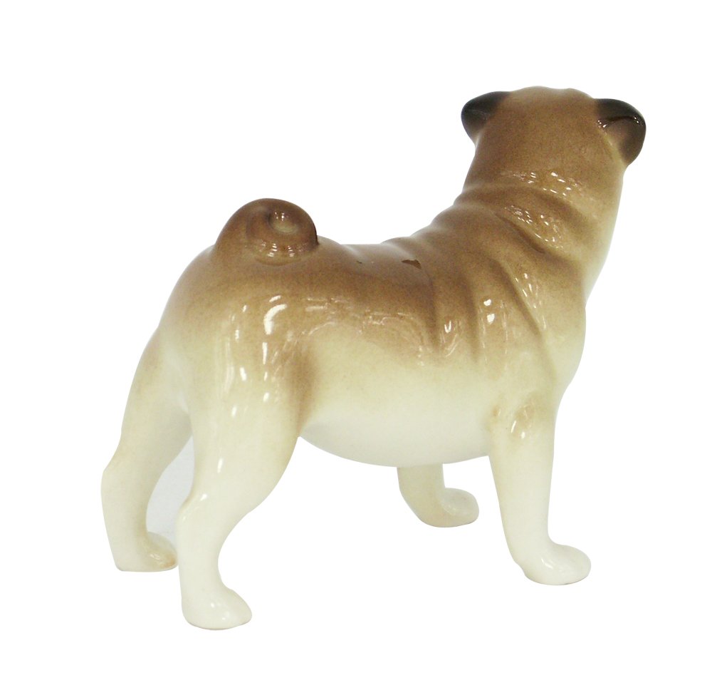 Pug Dog Standing Lomonosov Porcelain Collectible Figurine