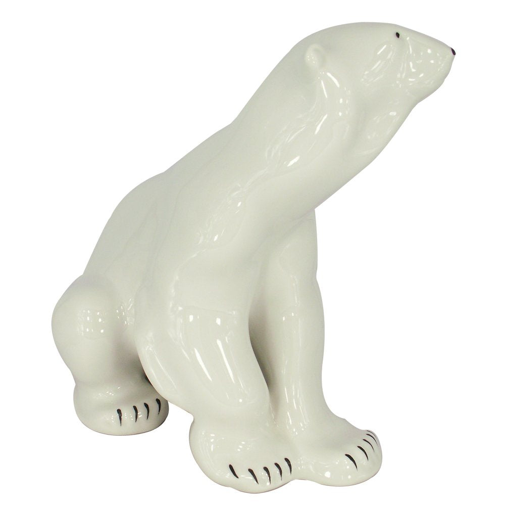 Polar Bear Sitting Big Lomonosov Porcelain Collectible Figurine