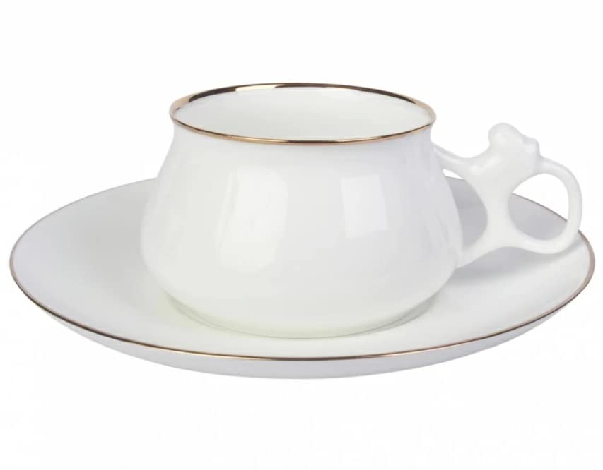 Lomonosov Porcelain Cup and Saucer Bilibina Golden Edge 6.1 fl.oz/180ml