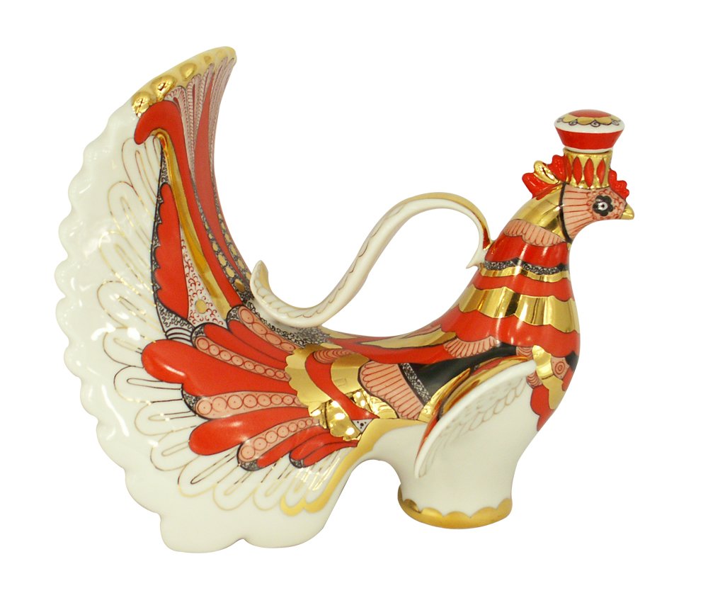 Lomonosov Porcelain Wine Decanter Red Firebird 27 fl.oz/800 ml