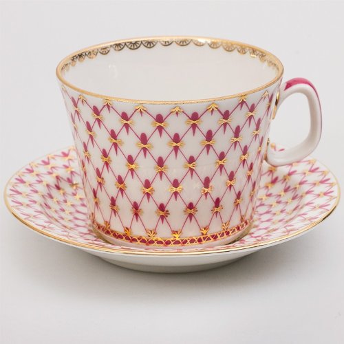 Imperial / Lomonosov Porcelain Teacup w/ Saucer "Net-Blues"