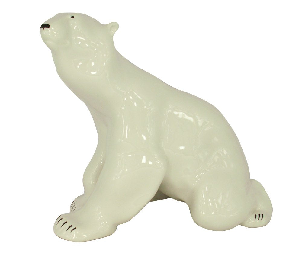 Polar Bear Sitting Big Lomonosov Porcelain Collectible Figurine