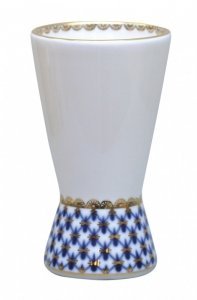 Lomonosov Porcelain Flower Vase Youth Cobalt Net