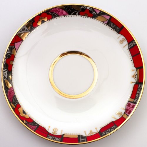 Imperial / Lomonosov Porcelain 'Red Steed' Teacup w/ Saucer