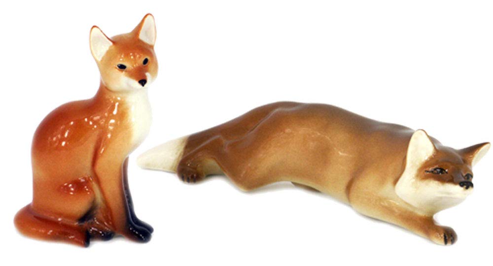 Fox Family Set Lomonosov Porcelain Figurines