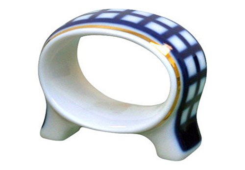 Lomonosov Porcelain Napkin Ring Cobalt Cell