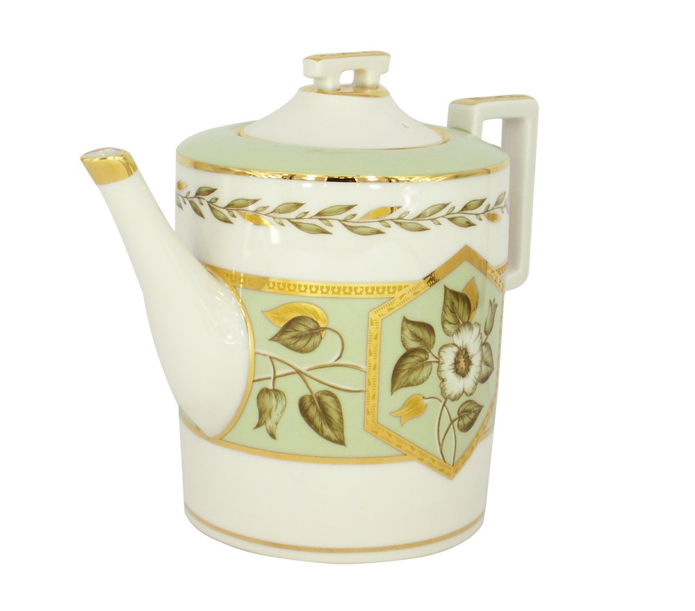 Lomonosov Porcelain Teapot Jade Background 20.3 fl.oz/600 ml