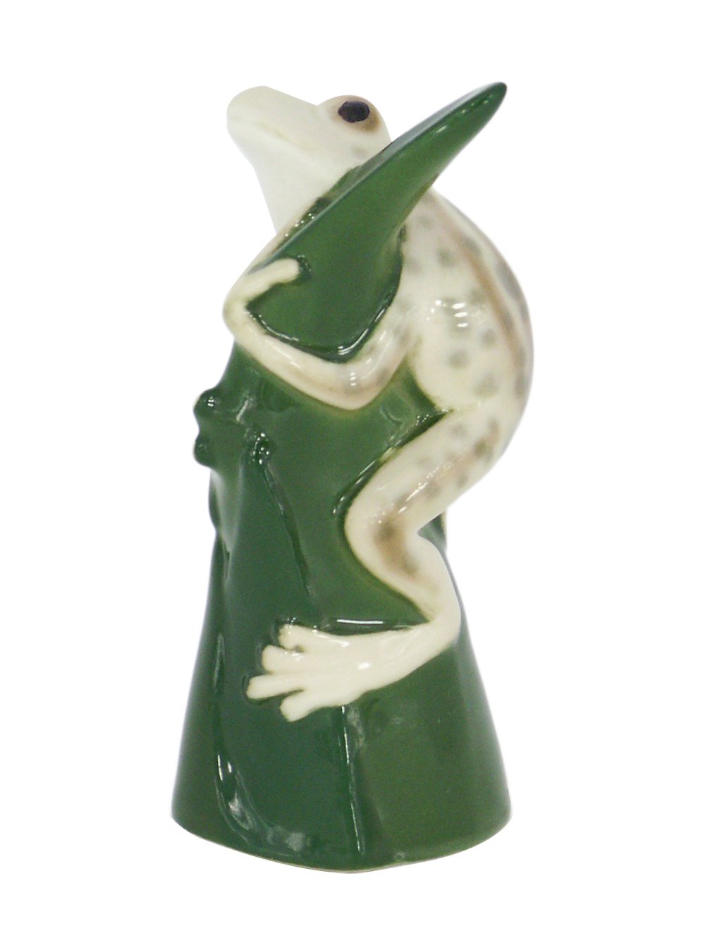 Green Frog on Reed Leaf Lomonosov Porcelain Collectible Figurine