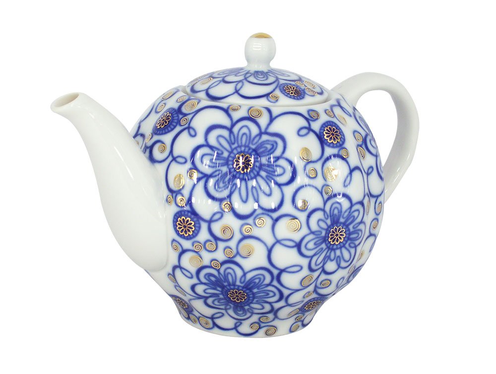 Lomonosov Porcelain Teapot Tulip Bindweed 3 Cups 20 oz/600 ml