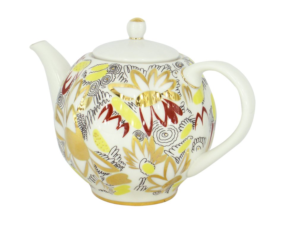 Imperial / Lomonosov Porcelain Brewing Teapot 'Golden Daisies'