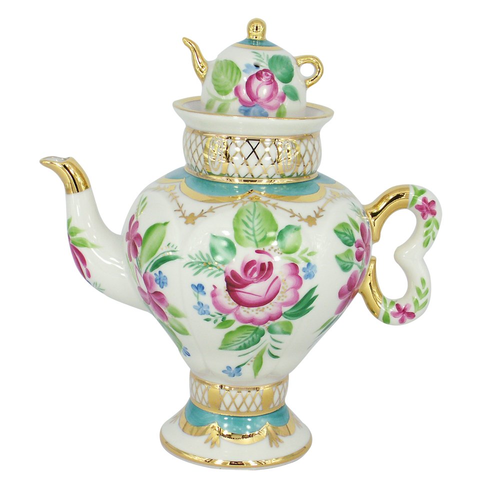 Lomonosov Porcelain Teapot Samovar Light Day 16.2 fl.oz/480 ml
