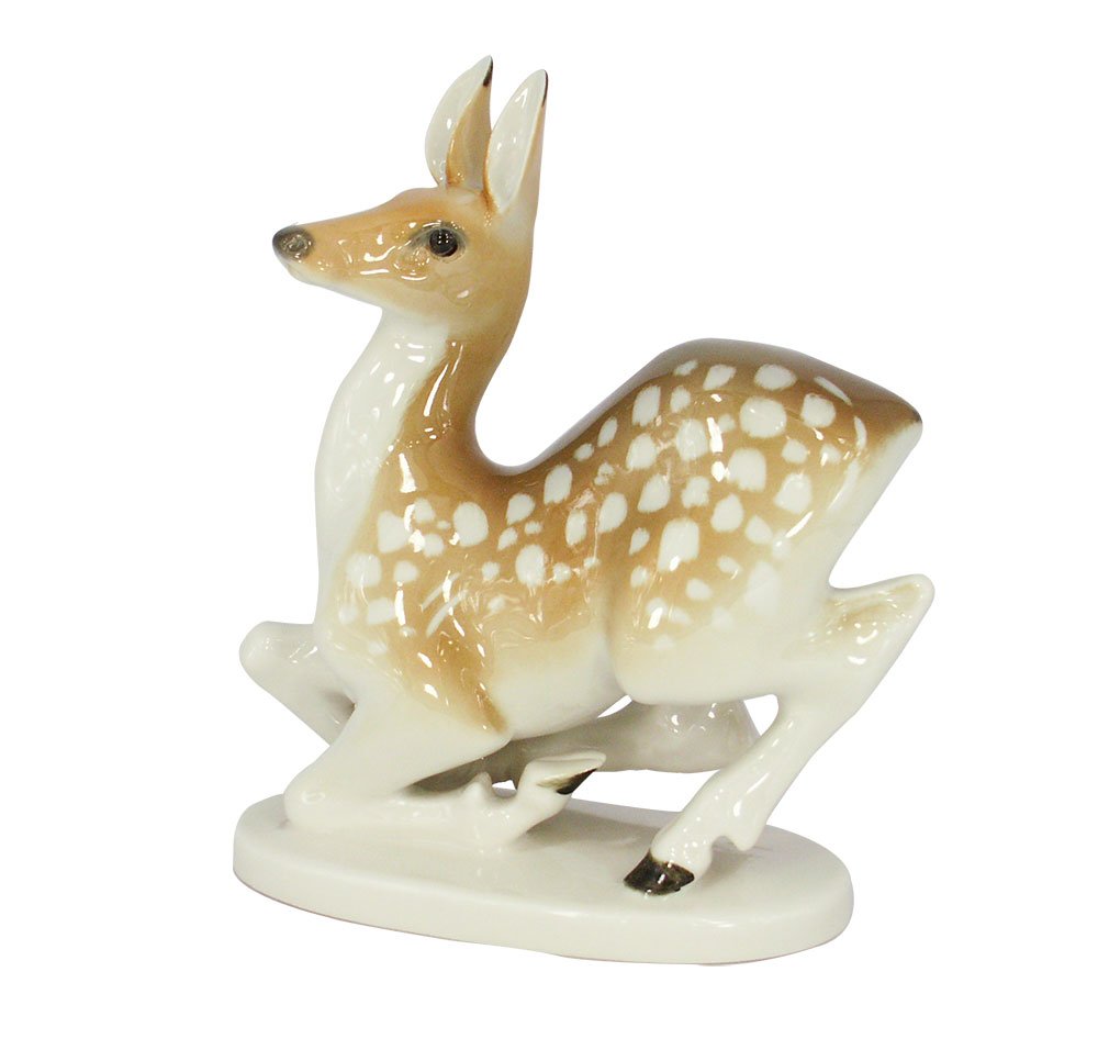 Fallow Deer Doe Lomonosov Porcelain Collectible Figurine
