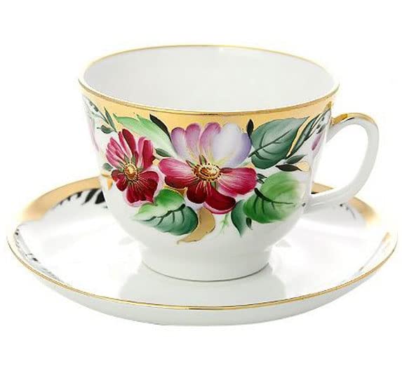 Lomonosov Porcelain Tea Set Cup and Saucer Hope 12.7 oz/375 ml