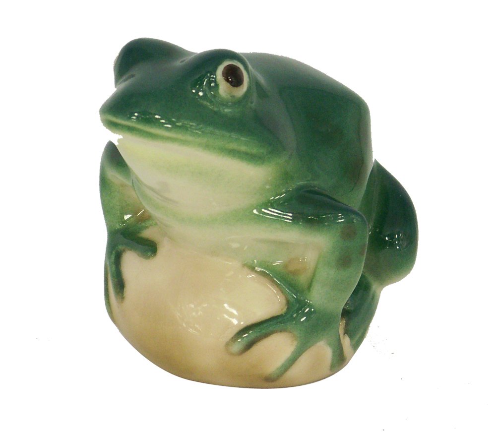 Frog on Rock Turquoise Lomonosov Porcelain Figurine