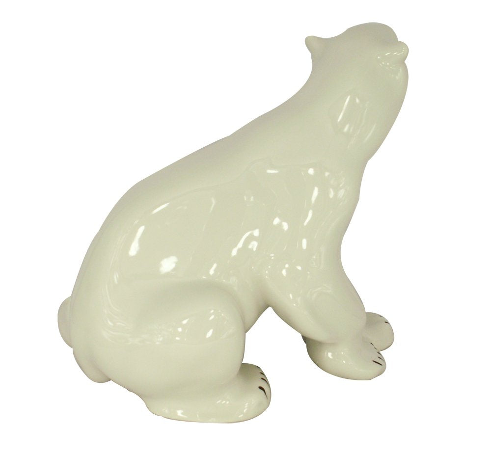 Polar Bear Sitting Big Lomonosov Porcelain Collectible Figurine