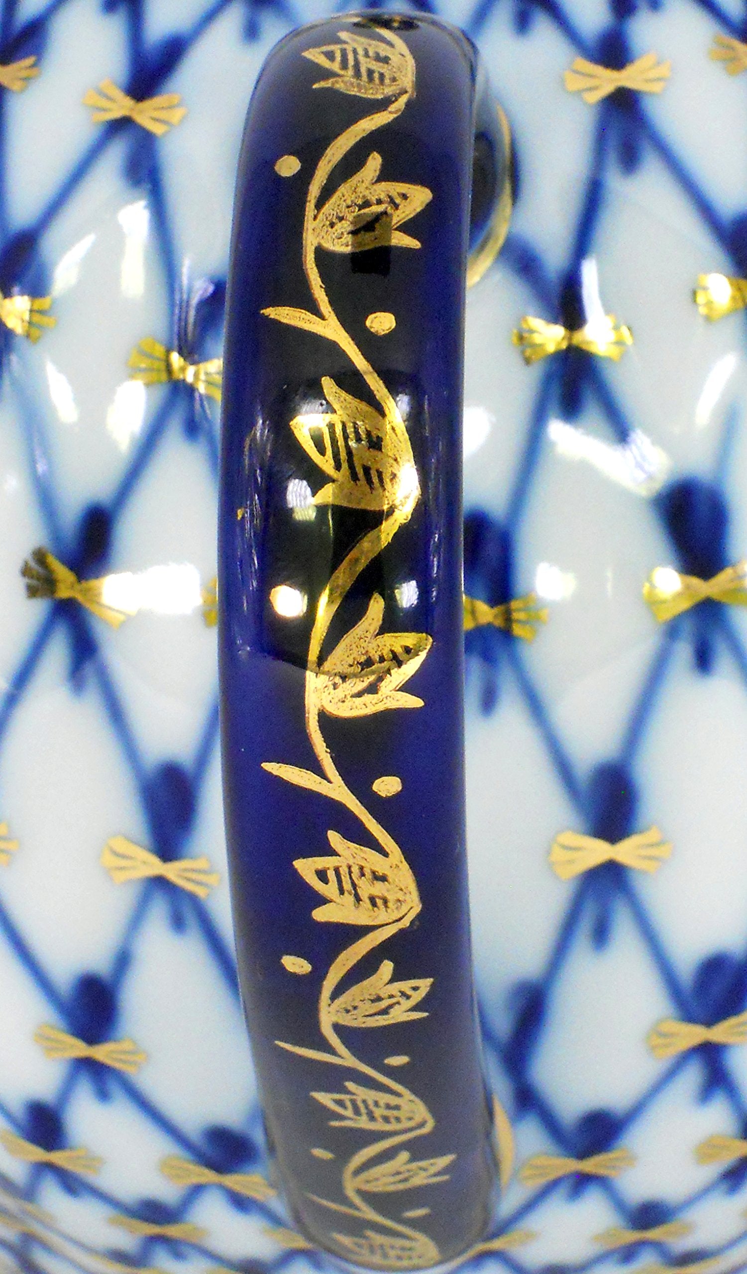 Lomonosov Porcelain Tulip Cobalt Net 3 Cups Teapot 20 oz/600 ml