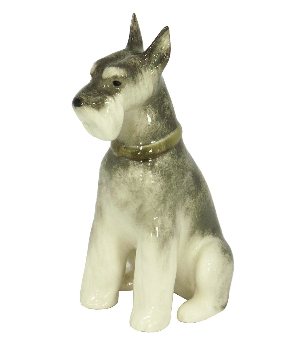 Schnauzer Miniature Sitting Dog Lomonosov Porcelain Collectible Figurine