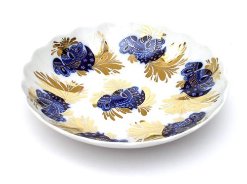 Lomonosov Porcelain Сookie Biscuit Pastry Cake Dish Golden Garden 8.5 "