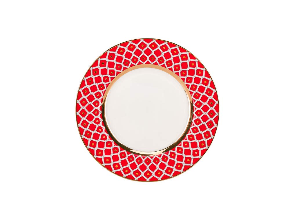 Lomonosov Bone China Porcelain TeaCup And Saucer Scarlet v.1 8.45 oz/250 ml