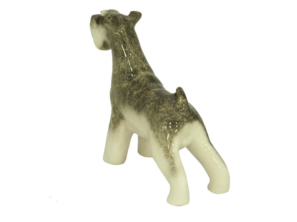 Schnauzer Miniature Dog Standing Lomonosov Porcelain Collectible Figurine