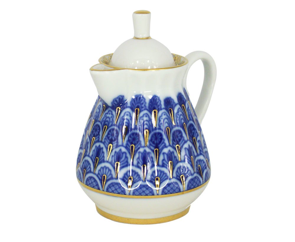 Lomonosov Imperial Porcelain Milk Jar Creamer Radiant Forget me Not 7.4 oz/220 ml
