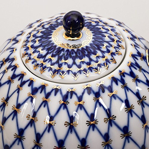 Imperial / Lomonosov Porcelain Teapot 'Cobalt Net' 2 Liters