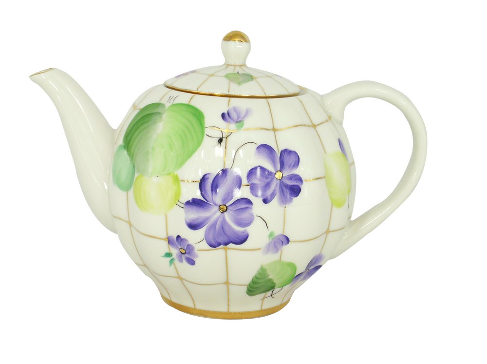 Lomonosov Porcelain Teapot Tulip Forest Violets 20 oz/600 ml