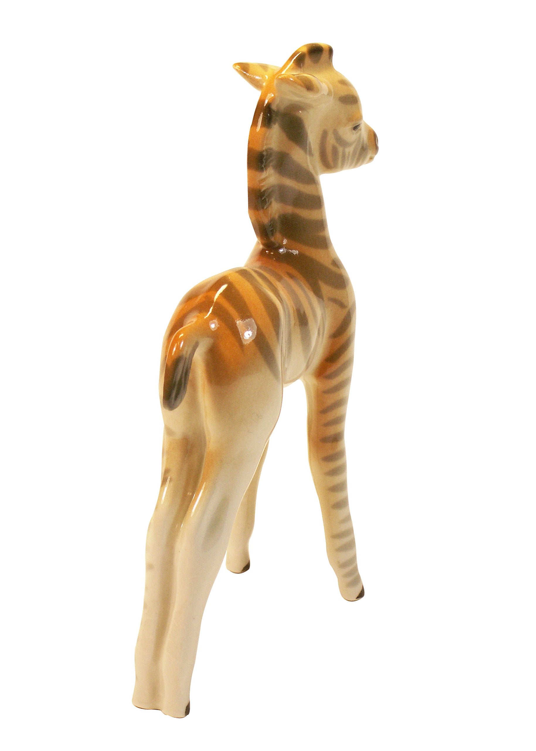 Lomonosov Zebra Foal Standing Porcelain Figurine, Brown/White