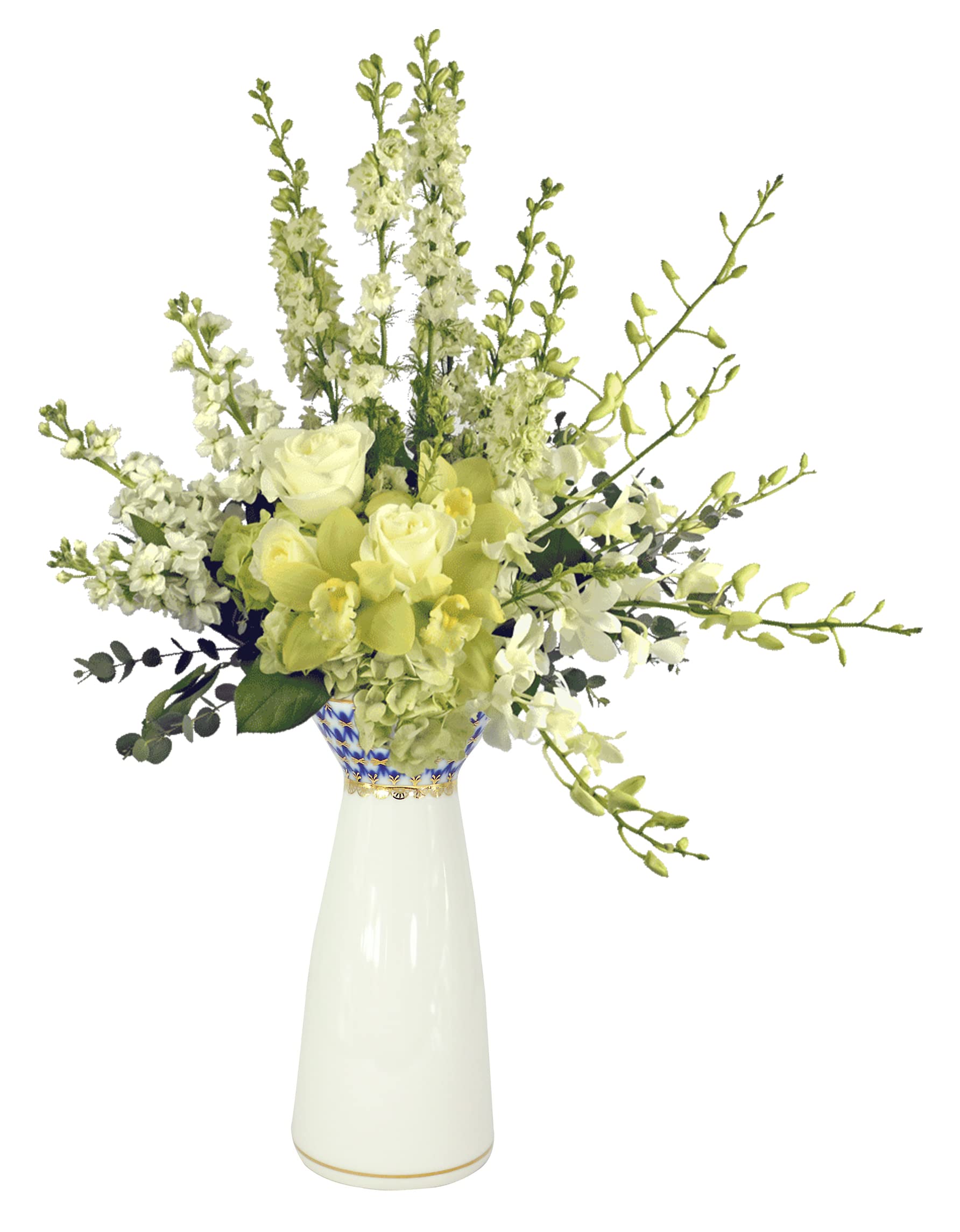 Lomonosov Fine Porcelain Small Flower Vase Cobalt Net