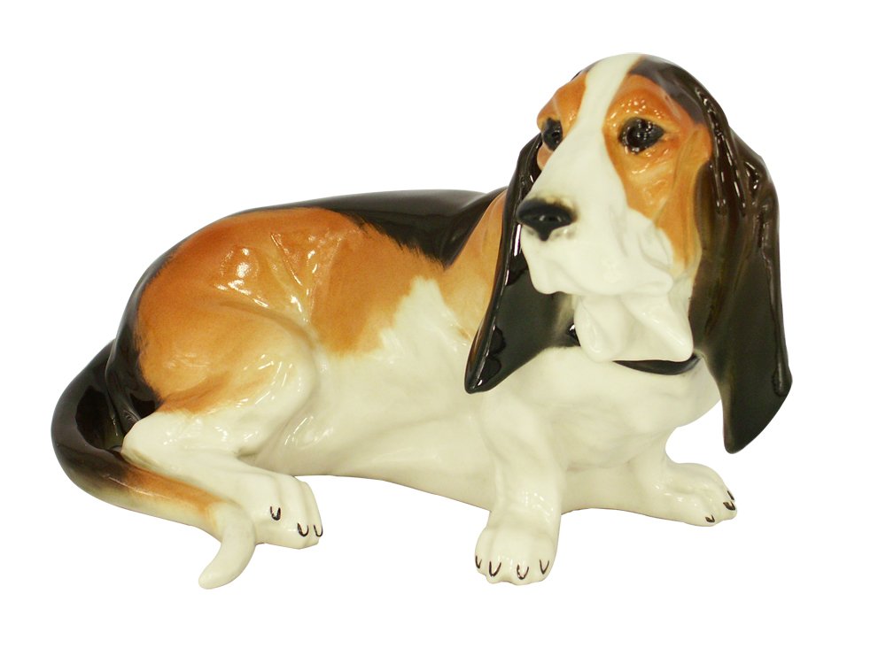 Basset Hound Dog Lomonosov Porcelain Figurine