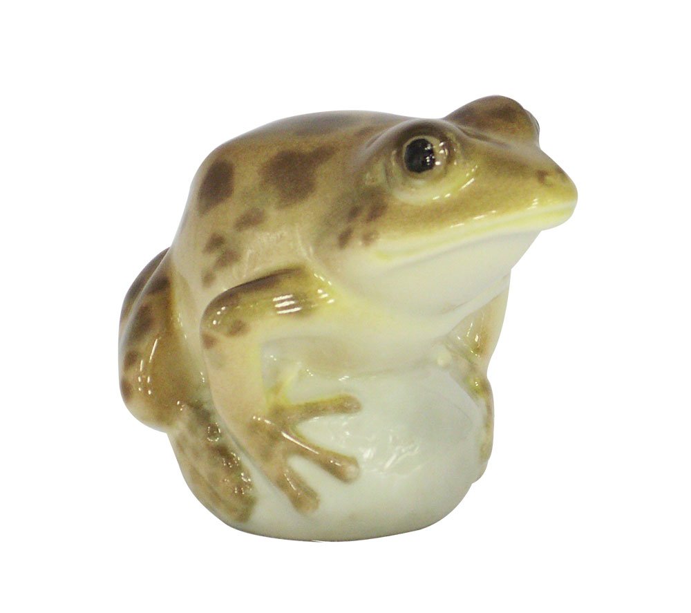 Frog on Rock Brown Colored Lomonosov Porcelain Collectible Figurine