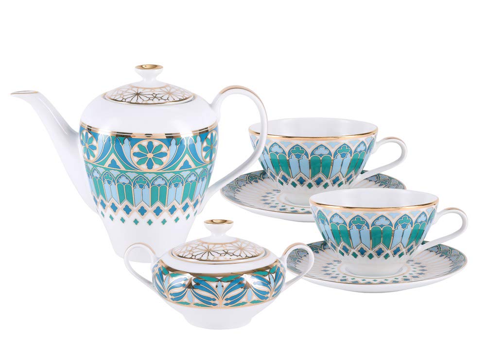 Lomonosov Porcelain Tea Cup Set Service Grace Gothic 14 items