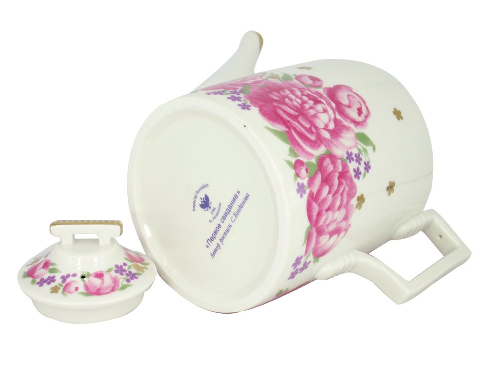 Lomonosov Porcelain Teapot Romantic Date 20.3 fl.oz/600 ml