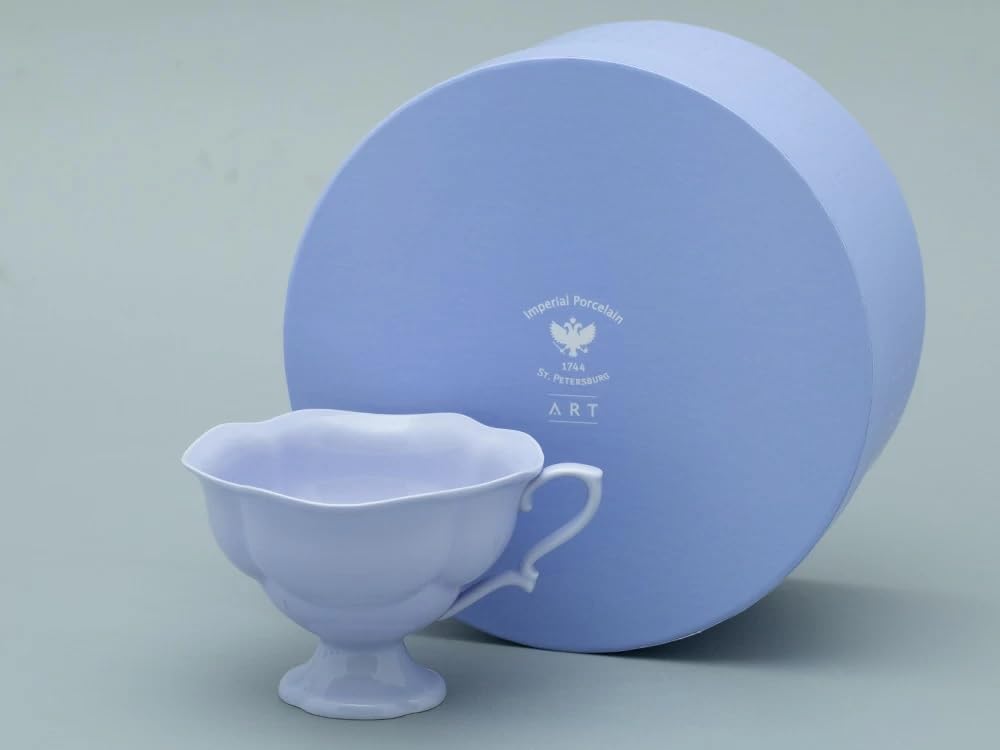 Lomonosov Porcelain Bone China Tea Cup Natasha Monocolor Lavender 220 ml/7.4 fl.oz