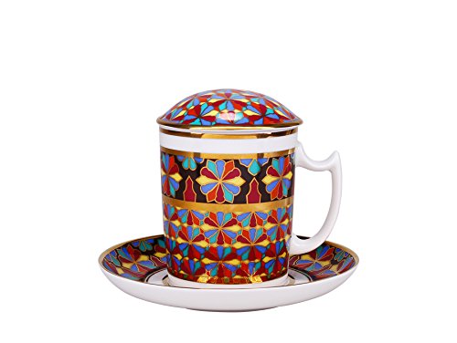 Lomonosov Porcelain Covered Herbal Steep Mug Gothic-1 12.8 oz